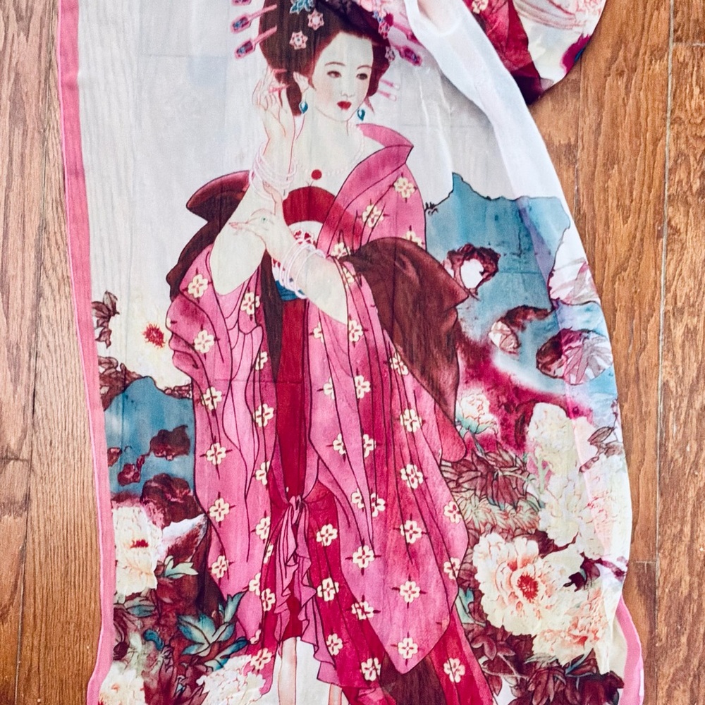 Geisha girl inspired scarf